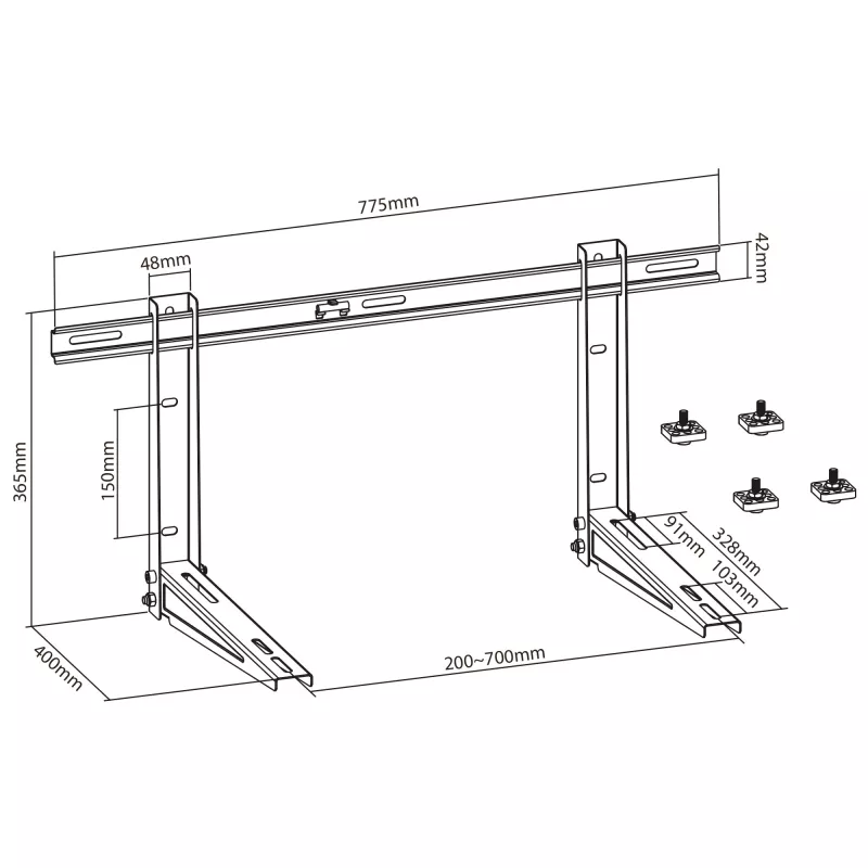 InLine 59998A Beugel voor buitenunit van split-airconditioner of warmtepomp, wit