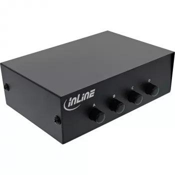 InLine seriële schakelaar handmatig 4-poorts RS232 9-polig Sub-D bekabeld