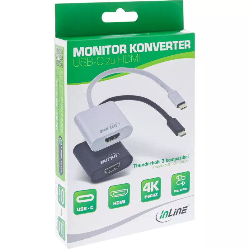 InLine USB-displayconverter, USB-C-stekker naar HDMI-bus (DP Alt Mode), 4K/60Hz