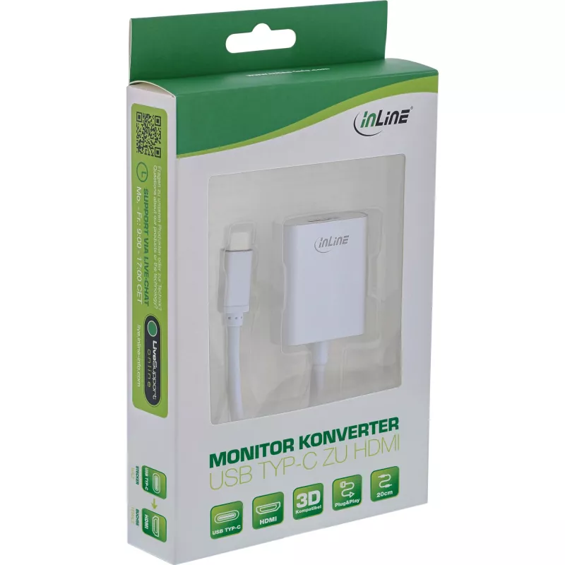 InLine USB-displayconverter, USB-C-stekker naar HDMI-bus (DP Alt Mode) 4K/60Hz