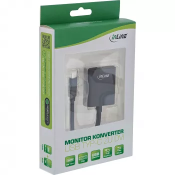 USB-displayconverter InLine 64103B USB-C-stekker naar DVI-bus