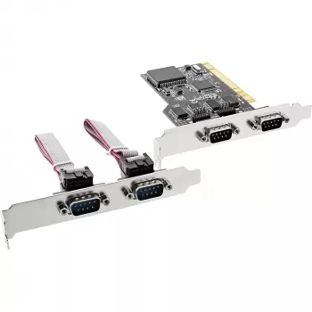 InLine PCI multi-I/O-controllerkaart 4 DB9 seriële aansluitingen