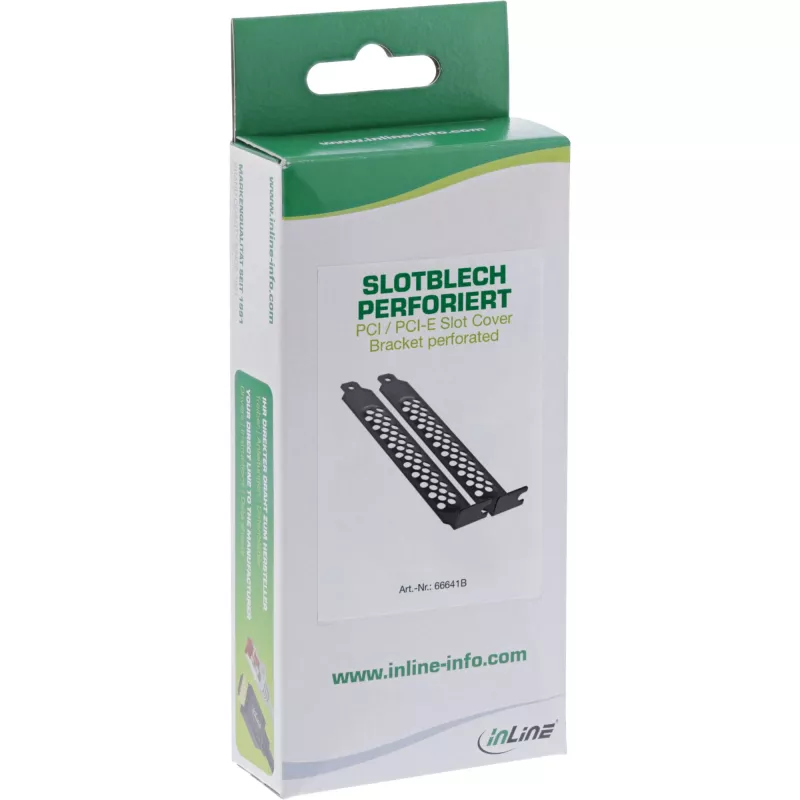 InLine PCI-/PCI-E-slotbeugelset, geperforeerd, 2 stuks, zwart