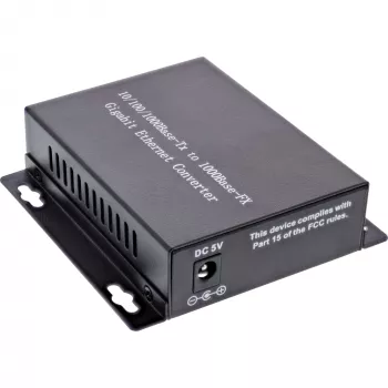 InLine netwerk-mediaconverter 10/100/1000Mb/s TP naar glasvezel (SC duplex), SM, 20 km