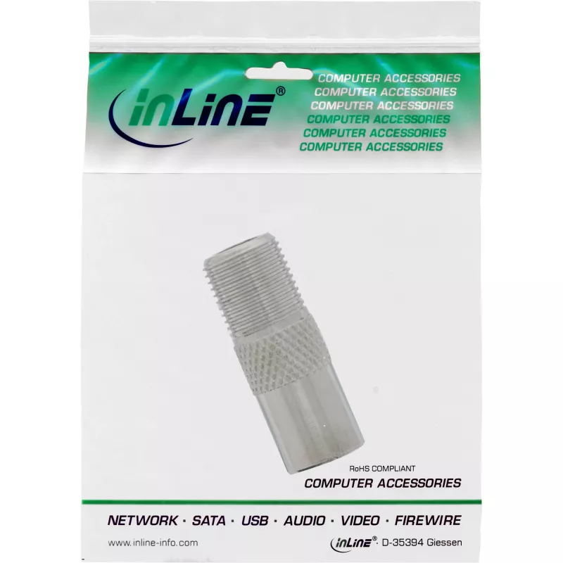Coaxadapter IEC stekker antenne naar F-bus InLine 69915D