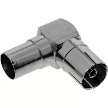 InLine antenne-coaxadapter IEC stekker naar bus haaks metaal 69915M