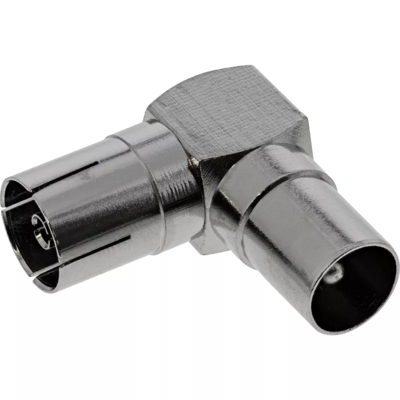InLine antenne-coaxadapter IEC stekker naar bus haaks metaal 69915M