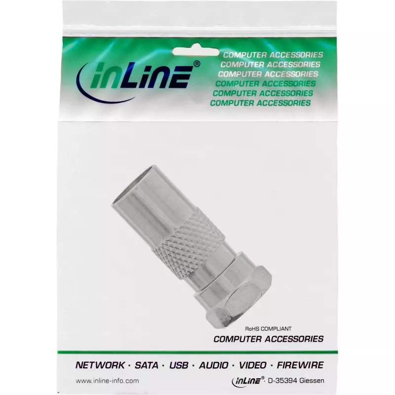 InLine coaxadapter F-stekker SAT naar IEC-stekker antenne