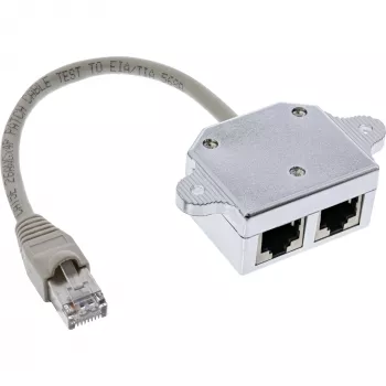 InLine Cat.5e ISDN T-adapter RJ45 stekker naar 2x RJ45 bus 15cm
