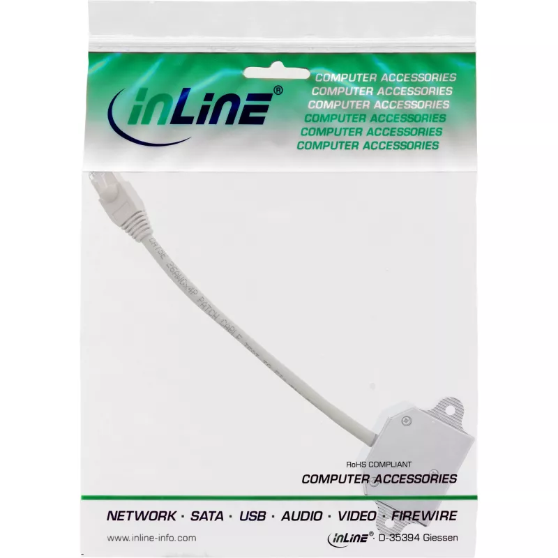 InLine Cat.5e ISDN T-adapter RJ45 stekker naar 2x RJ45 bus 15cm
