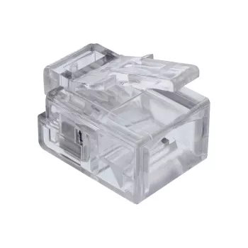 InLine modulaire stekker 6P4C RJ11 om te crimpen op ronde kabel, 10 st.