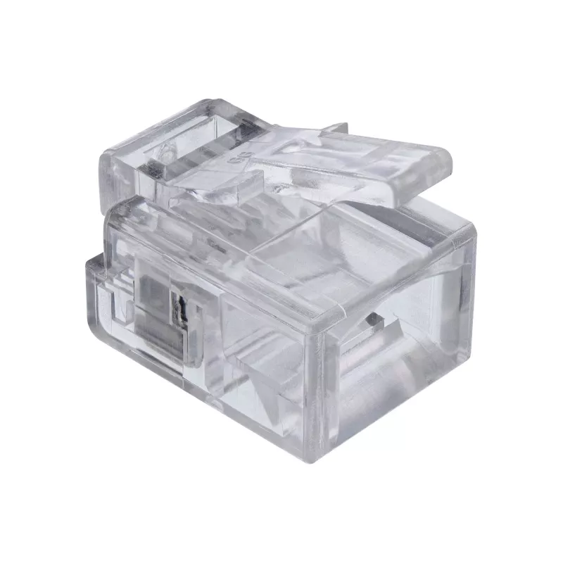 InLine modulaire stekker 6P4C RJ11 om te crimpen op ronde kabel, 10 st.