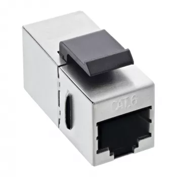 InLine RJ45-module bus-naar-bus SNAP-In Cat.6 STP, zwart/zilver