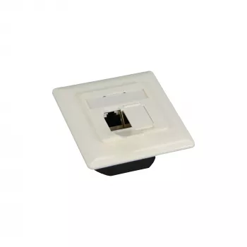InLine Cat.6 aansluitdoos 2x RJ45 bus RAL9010 wit horizontaal