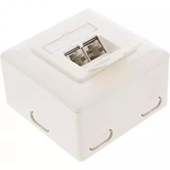 InLine 75602K wandcontactdoos, opbouw- of inbouwmontage, 2x RJ45 verticaal