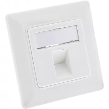 InLine framset voor 1x RJ45 bu/LSA-inzet, Keystone SNAP-In, wit RAL9010