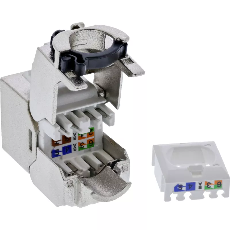 InLine Keystone RJ45 Jack slank, SNAP-In, Cat.6A, geïntegreerde kabelbinder