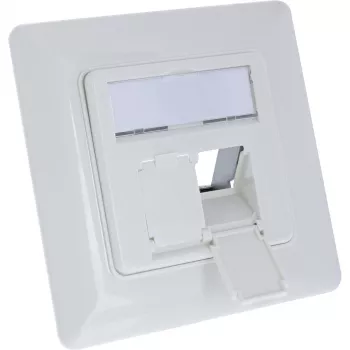 InLine framset voor 2x RJ45 Keystone SNAP-In, wit RAL9010
