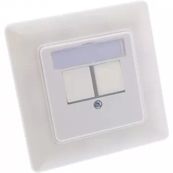 InLine framset voor 2x RJ45 Keystone SNAP-In 90°, wit RAL9010