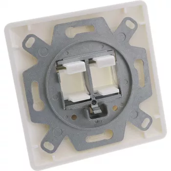 InLine framset voor 2x RJ45 Keystone SNAP-In 90°, wit RAL9010