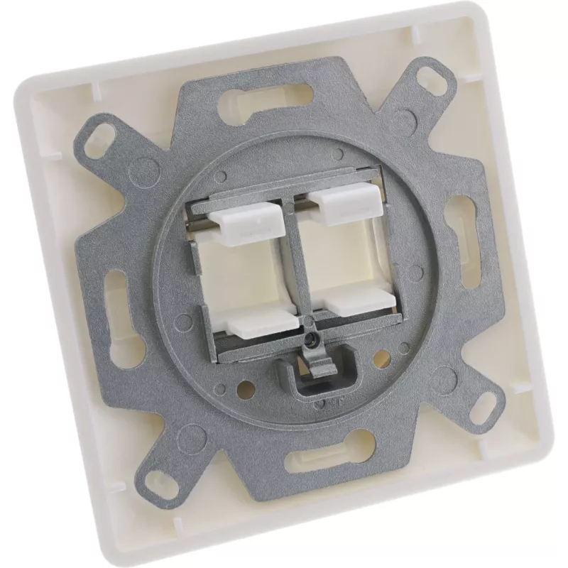 InLine framset voor 2x RJ45 Keystone SNAP-In 90°, wit RAL9010