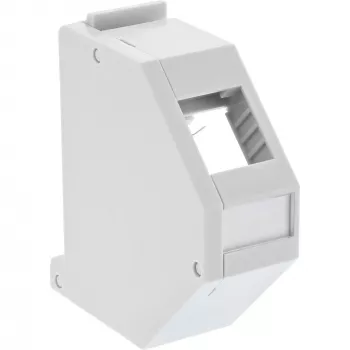 InLine Keystone-houder voor DIN-rail, 1-poort, lichtgrijs