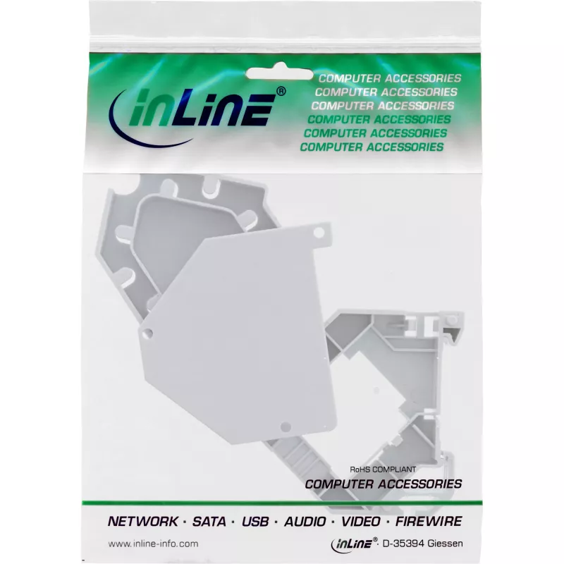 InLine Keystone SNAP-In glasvezel-Keystone-modulehouder, 1-poort voor DIN-rail