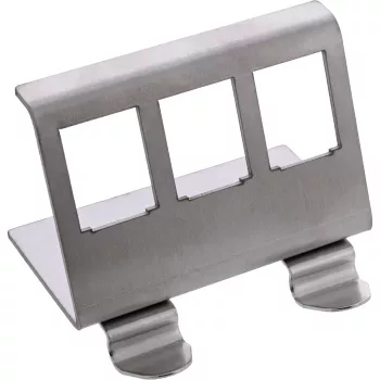 InLine 76203E metalen Keystone Snap-In DIN-railhouder, 3-voudig