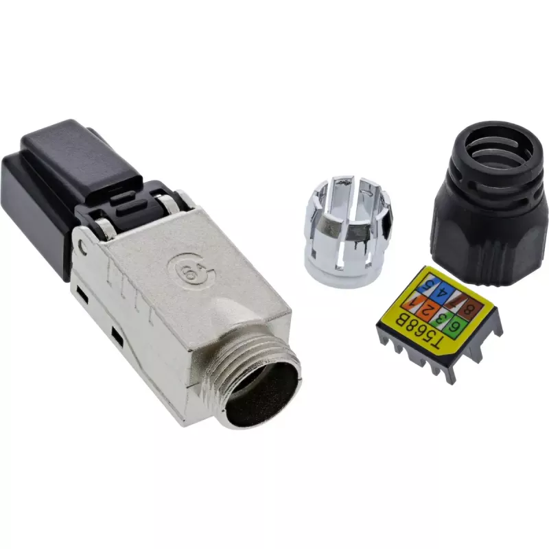 InLine RJ45-stekker Cat.6A 500MHz, veldmonteerbaar, afgeschermd, met schroefkap