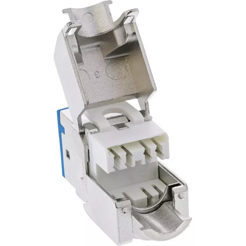 InLine Keystone RJ45-bus, afgeschermd, Cat.6A, blauw 8-pack