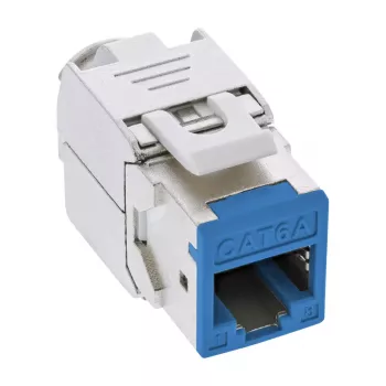 InLine Keystone RJ45-bus, afgeschermd, Cat.6A, blauw 8-pack
