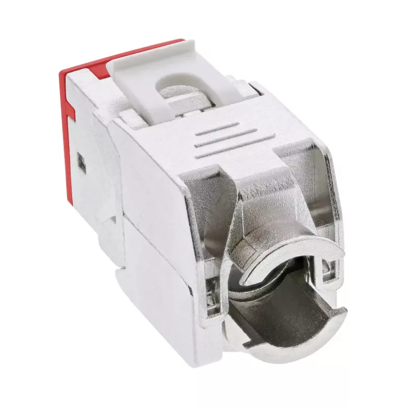 InLine Keystone RJ45-bus, afgeschermd, Cat.6A, rood, 8-pack