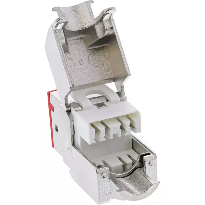 InLine Keystone RJ45-bus, afgeschermd, Cat.6A, rood, 8-pack