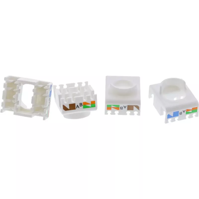 InLine Keystone RJ45-bus, afgeschermd, Cat.6A, zwart, 8-pack