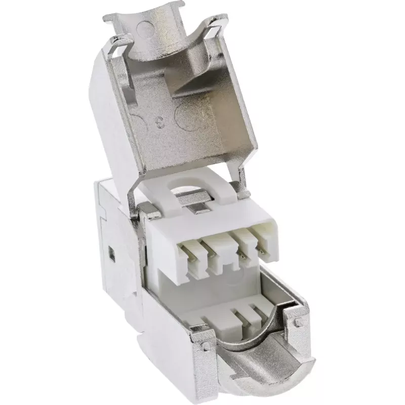 InLine Keystone RJ45-bus, afgeschermd, Cat.6A, wit, 8-pack