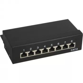 InLine Patchpanel Cat.6 8 poorts desktop zwart RAL9005
