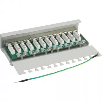 InLine Patchpanel Cat.6 12 poorts tafel-/wandmontage lichtgrijs RAL7035