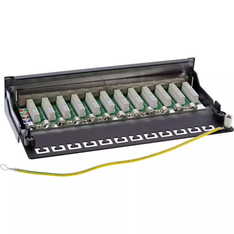 InLine Patchpanel Cat.6 12 poorts tafel-/wandmontage zwart RAL9005