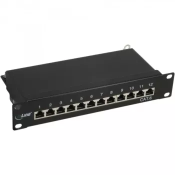 InLine Patchpanel 10 inch Cat.6 12 poorts 1U zwart RAL9005