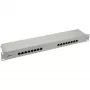 InLine Patchpanel Cat.6 16 poorts 19 inch 1HE lichtgrijs RAL7035