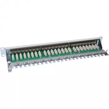 InLine Patchpanel Cat.6 24 poorts 19 inch 1HE lichtgrijs RAL7035