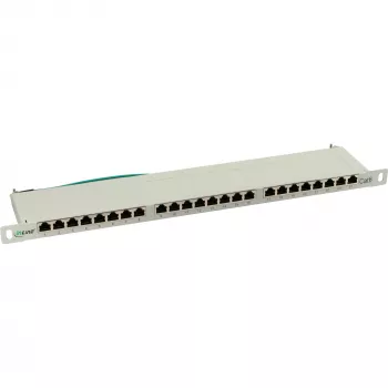 InLine Patchpanel Cat.6 24 poorts 19 inch 0,5 HE lichtgrijs RAL7035
