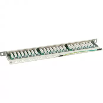 InLine Patchpanel Cat.6 24 poorts 19 inch 0,5 HE lichtgrijs RAL7035