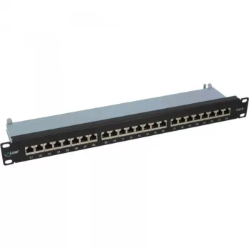InLine Patchpanel Cat.6 24 poorts 19 inch 1HE zwart RAL9005