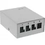 InLine Desktop consolidation point box 4x Keystone RJ45, metaal, RAL7035