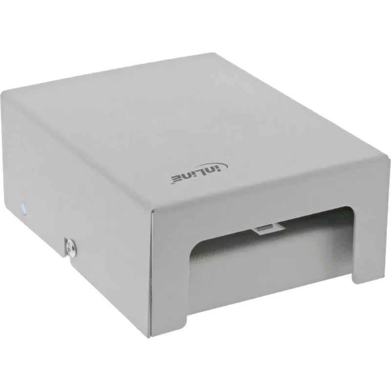 InLine Desktop consolidation point box 4x Keystone RJ45, metaal, RAL7035