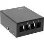InLine Desktop consolidation point box 4x Keystone RJ45, metaal, zwart RAL9005