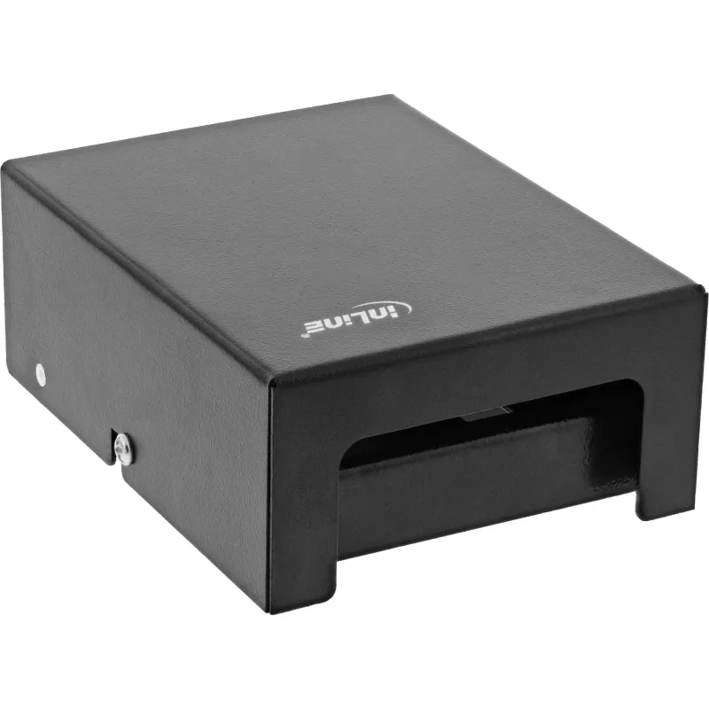 InLine Desktop consolidation point box 4x Keystone RJ45, metaal, zwart RAL9005