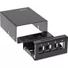 InLine Desktop consolidation point box 4x Keystone RJ45, metaal, zwart RAL9005