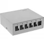 InLine Desktop consolidation point box 6x Keystone RJ45, metaal, RAL7035